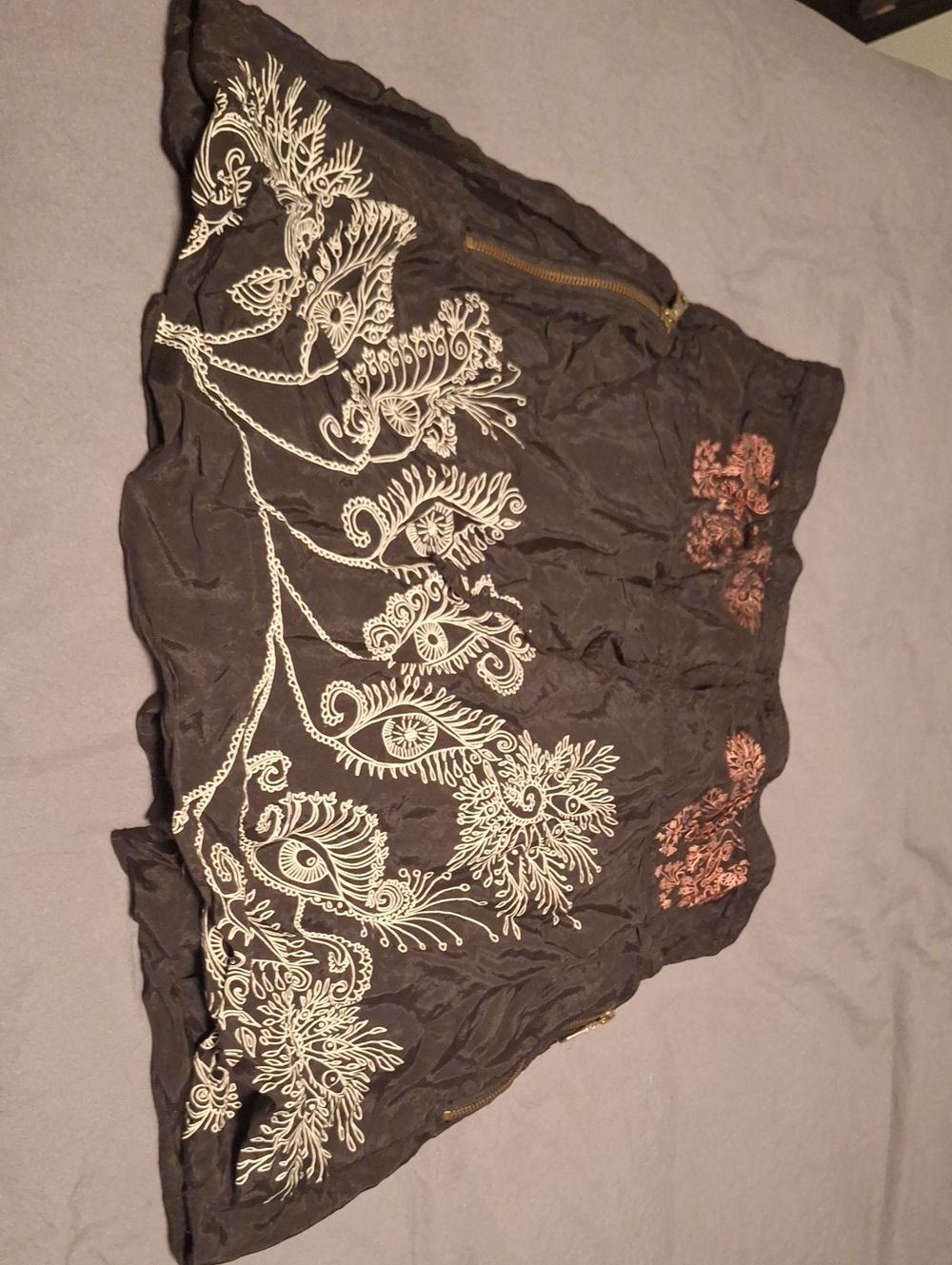 Desigual Black Skirt with Vibrant Multicolor Label